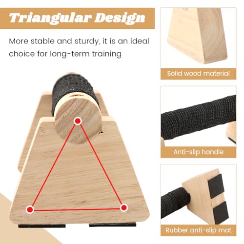 Wood Parallettes Bars for Home Workout, Push Up Bars & Dip Stands, Wooden Calisthenics Equipment Handstand Blocks for Strength Training, Rehabilitation & Gymnastics - size: 20cm
