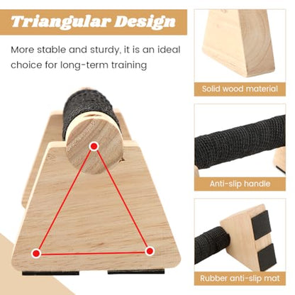 Wood Parallettes Bars for Home Workout, Push Up Bars & Dip Stands, Wooden Calisthenics Equipment Handstand Blocks for Strength Training, Rehabilitation & Gymnastics - size: 25cm