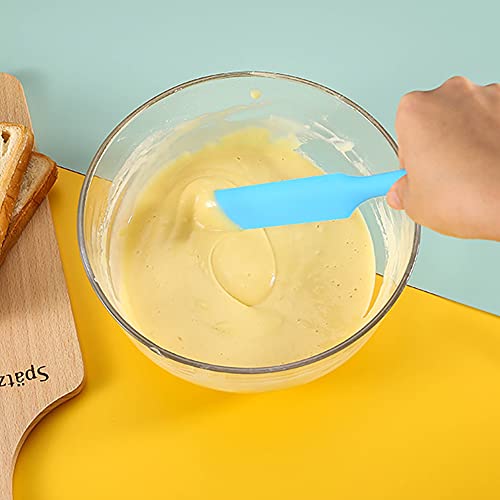 Small Silicone Spatulas Bulk for Kitchen, Baking, Cake Icing, Resin Craft(set of 6), Mini Silicon Scraper Tool, Jar Spatula with Long Handle Heat Resistant, Waxing Sticks Large with Slant for Hard Wax | Mini Silicone Spatula Bulk for Kitchen, Baking, Cake