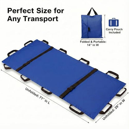 Portable Vet Dog Stretcher Gurney with 12 Rubber Handles, 400 lbs - color: Blue, size: One-Pack