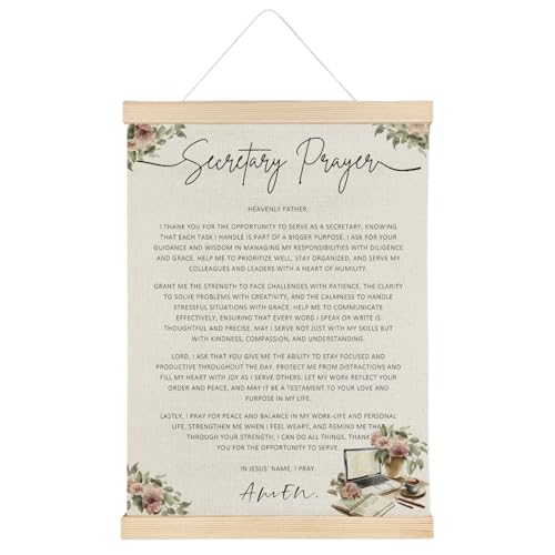 ATBWGT Christian Secretary Prayer Wall Art Decor, Gifts for Secretaries Administrators, Inspirational Religious Prayer Poster Hanger Frame for School Office Workplace, 12x16 Inch - color: Prayer - Secretary