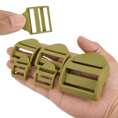 uxcell Plastic Ladder Slider Adjustable Buckles | Tension Lock Tri-Glides for Belt Backpack Straps Part Replacement - color: Khaki, size: 1-1/2"