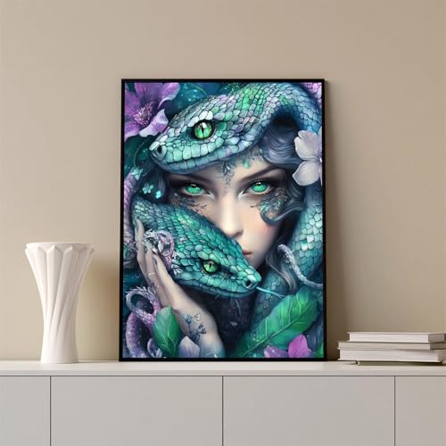 Snake Diamond Art Kits for Adults, Animals 5D Diamond Painting Kits for Adults, DIY Gem Painting, Dimond Art Paintings Kit, Crafts for Adults, Full Drill Diamond Dot for Home Wall Decor 12 X 16 Inch - color: CM090
