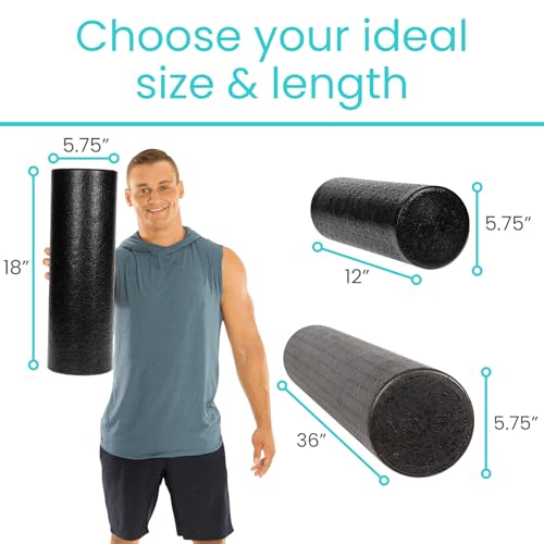 Vive High Density Foam Roller (18 inch) - Large Foam Roller for Exercise - size: 18" (Inches)