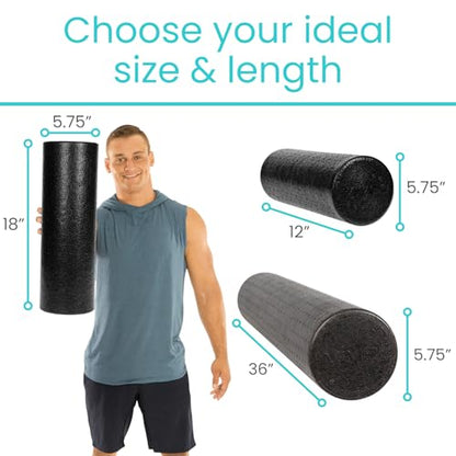 Vive High Density Foam Roller (18 inch) - Large Foam Roller for Exercise - size: 18" (Inches)
