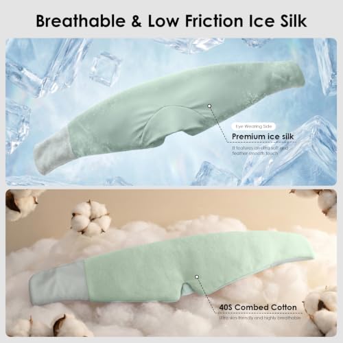 MORLIDEN Sleep Mask for Women Men, Light Blocking Eye Mask, Sage - color: Sage Green Ice Silk