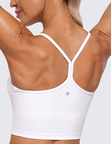 CRZ YOGA Butterluxe Y Back Crop Tank Tops - color: White, size: Small