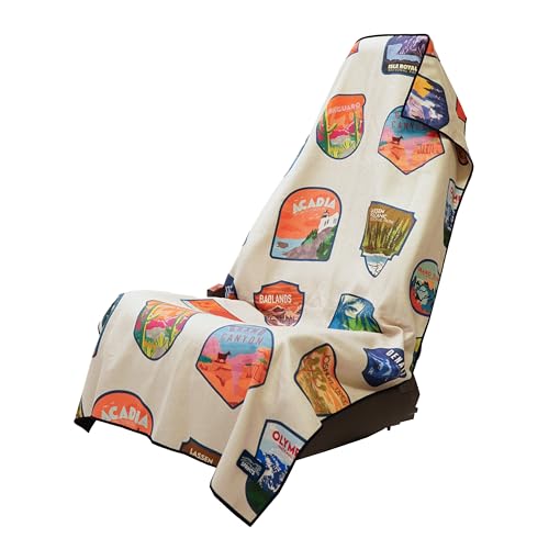 Sprints Athletic Running Towel, Full-Sized, Car Seat Cover - Performance Microfiber (National Parks Cream) - color: National Parks Cream