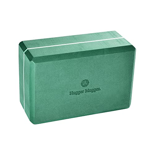 Hugger Mugger 4 in. Foam Yoga Block - Strong and Stable, Beveled Edges for Comfort, Most Favored Block Size, Helps with Alignment and Support in Many Poses - color: Evergreen