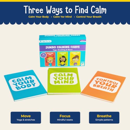 Open The Joy Jumbo Calming Cards, SEL Mindfulness Cards for Kids 3+
