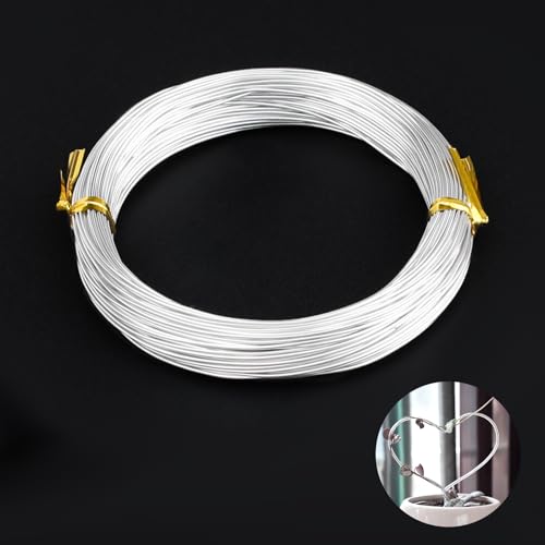 20 Gauge Aluminum Craft Wire, 82 Ft 0.8mm Bendable Metal Wire for Jewelry Making, Floral Making, Wreath Making, Sculpting, Crafting, Wire Wrapping(Silver)