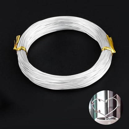 20 Gauge Aluminum Craft Wire, 82 Ft 0.8mm Bendable Metal Wire for Jewelry Making, Floral Making, Wreath Making, Sculpting, Crafting, Wire Wrapping(Silver)