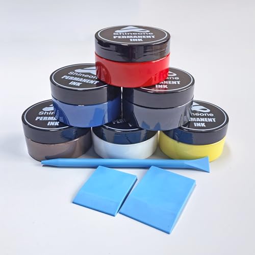 Shineone, Chalk Ink, Fabric Ink, Screen Printing Ink Set, 6 Colors, 3OZ | Paint ink Permanent ink with 3pcs Squeegees, 6-Colors, 3OZ for Fabric, Paper and Cardboard.