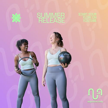 Aligna Pilates Essential Kit | Complete Home Workout Set for Balance, Flexibility & Strength | 8-Piece Set with Pilates Ring, Exercise Ball, Resistance Bands, Ankle Weights, Grip Socks & Carry Bag