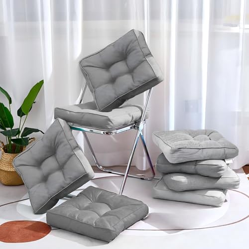 Juexica 8 Pack Floor Cushions for Kid 3.5",Grey,Square - color: Grey, style: Square