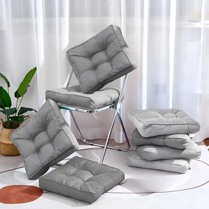 Juexica 8 Pack Floor Cushions for Kid 3.5",Grey,Square - color: Grey, style: Square