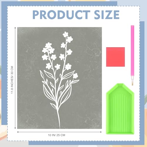 Yeaqee 4 Pcs Diamond Art Kits DIY Painting for Adult Aesthetic Wall Diamond Crafts Aesthetic Room Decor Cute Painting Pictures 5d Craft Wall Decor for Home 10 x 11.8''(Line Floral) - style: Line Floral