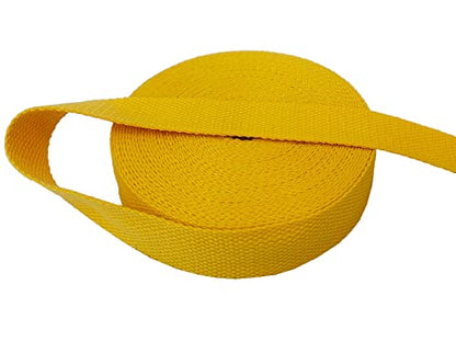 1 Inch Cotton Webbing 10 Yards Cotton Strap for Tote Canvas Bags Crafts Sewing (2012 Yellow) - color: 2012 Yellow