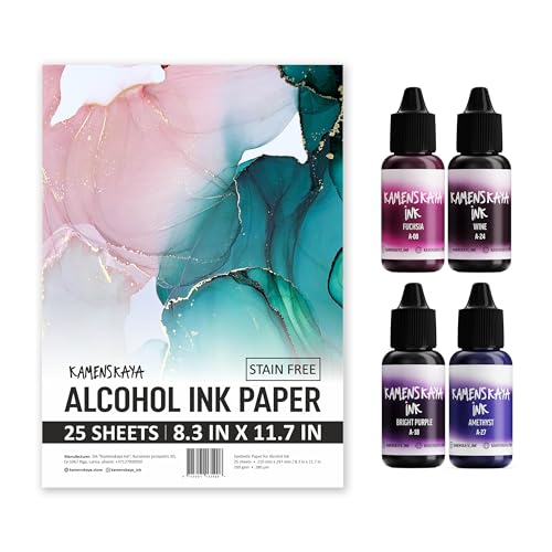 Kamenskaya Alcohol Ink Set with Alcohol Ink Paper