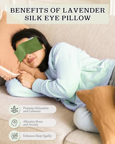 Hihealer Lavender Eye Pillow for Sleeping, Weighted Eye Mask for Spa, Yoga - color: Green 4 Pack