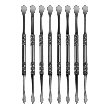 HARFINGTON 8 Pcs Wax Carving Tools 4.8" Double Ended Stainless Steel Wax & Clay Sculpting Wax Carvers Tools Modeling Spoon for Figures Clay Handmade Art Works, Black - color: Black