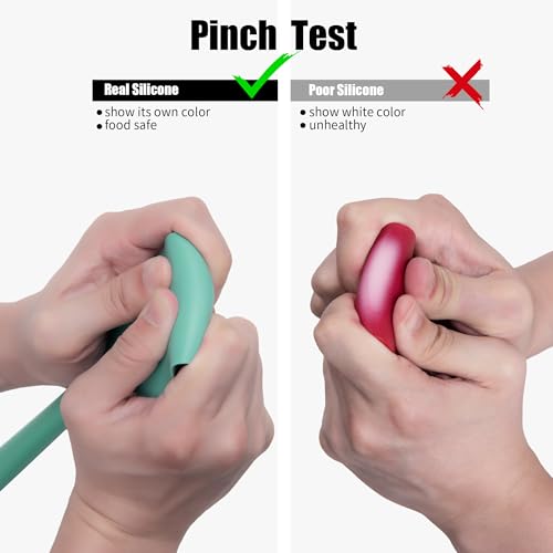 Doosu 600°F Heat Resistant Silicone Spatula Scrapers (Set of 3, Aqua Sky) | Food Grade Kitchen Rubber Baking Cooking Tool Nonstick Utensil Set for Mixing, Scraping, Folding, Stirring, Serving - color: Aqua Sky, size: Set of 3