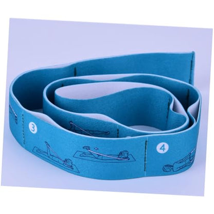 Multi‑Loop Nylon Yoga Stretching Belt, Anti‑Slip Fitness Resistance Band, Elastic Workout Strap for Yoga Pilates Dance Gymnastics Training, Physical Relax & Flexibility Exercise Accessory - color: Blue