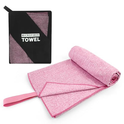 Microfiber Beach Towel,Quick Dry Lightweight Towel for Travel Body Hiking Backpacking Swimming Pool Camping Yoga Mat Towels(Light Pink, 1 Pack XL(31.5X70 Inch) - color: Light Pink, size: 1 Pack XL(31.5X70 Inch
