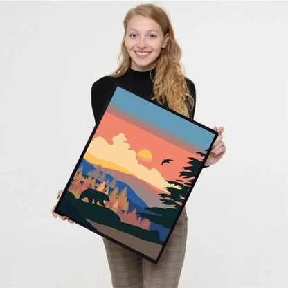 4 Pack Paint by Numbers Kit for Adults Framed Canvas with Wooden Easel | Adults' Paint-By-Number Kits National Park Mountain DIY Acrylic Landscape Oil Painting Arts Crafts 7.8x11.8inch - color: 4 Pack 20X30in-9, size: 8x12in with Framed - with Wooden Ease