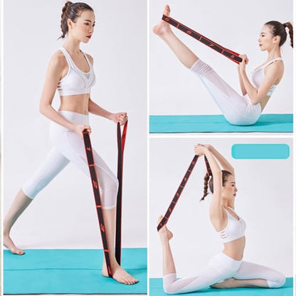 2PCS Fitness Resistance Band for Stretching and Yoga, Numbered Resistance Band with Clear Markings, 8-Section Elastic Training Bands for Yoga, Stretching, Pilates, Fitness