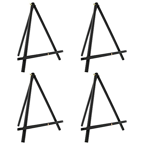 U.S. Art Supply 12" Black Wood Tabletop Easel (4 Pack) - Adjustable | A-Frame Canvas Stand for Painting Party & Signs - Table Top Easel for Painting, Canvas Holder, Crafts, Photos, Pictures - color: Black, size: 12 inch