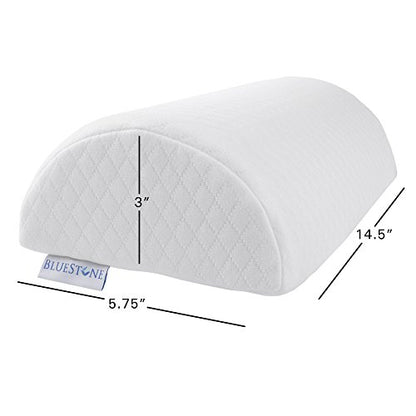 Bluestone Half Moon Memory Foam Back Pillow, White, 13.5” x 8”