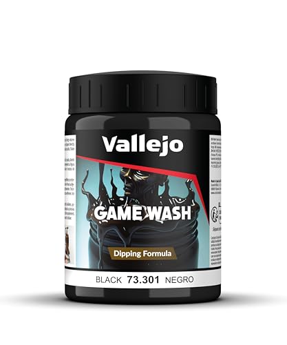 Vallejo - Game Color | Black Wash 200 ml (6.76 fl.oz.) | Acrylic Paint for Applying Shading and Highlight Effects on Miniatures and Modeling Projects