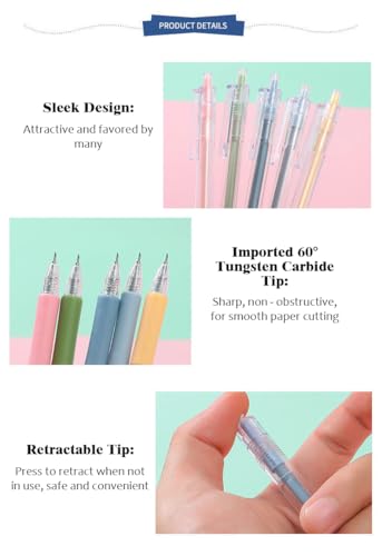 6Pcs Art Cutting Knife Pen for Paper Crafts & Scrapbook | Carving & craft pens，For scrapbook & draw，Precision tip cuts，DIY cards & stencils，Easy to control，Compact to store