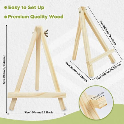 Conda 36 Pack 9 Inch Mini Wooden Display Easels, A-Shaped Mini Easel Stand for Small Painting, Painting Party Easel for DIY Crafts, Photos, Gift, Decoration - style: 36 Pcs