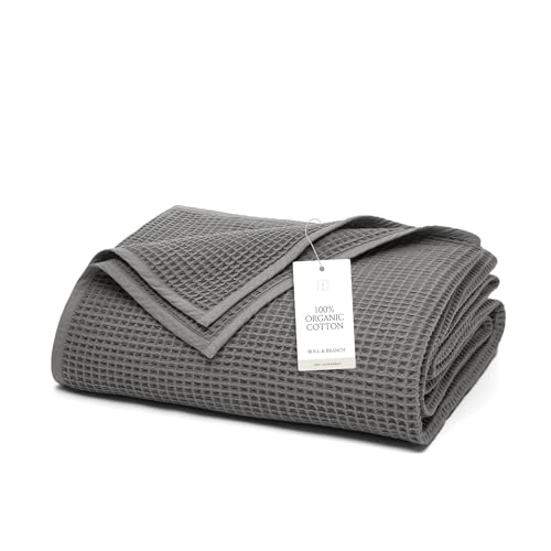 BOLL & BRANCH Waffle Bed Blanket, Full/Queen, Stone - color: Stone, size: Full/Queen