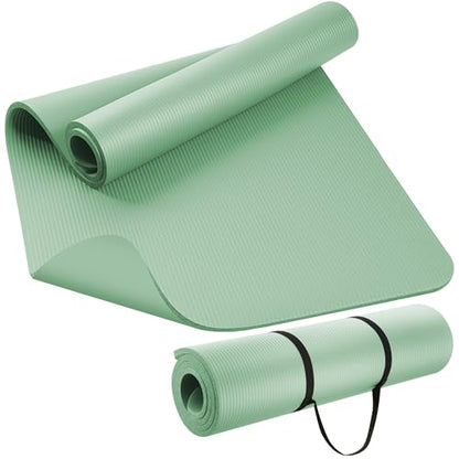 KEEP Extra Thick NBR Yoga Mat - color: Green, size: 72”x32”x15mm