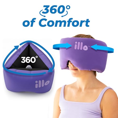 illo Sleep Mask for Women, Thick Fluffy Full Head Blocks Light Muffle Sound - color: Violet Dream