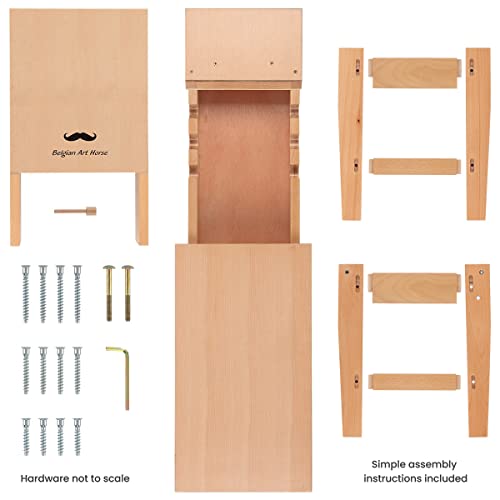 Creative Mark Belgian Art Horse - 40.25" x 11.38" x 17", Beechwood Drawing Bench and Easel with Sturdy Construction, Permanent Legs, 120/90-Degree Angles, Wooden Locking Pin, Built-in Storage