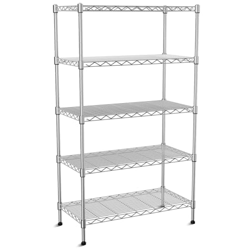 5-Tier Heavy Duty Metal Shelf,Chrome Wire Shelving Unit 35"Wx18Dx71H - size: 5-Tier,35"x18"x71"(WxDxH)
