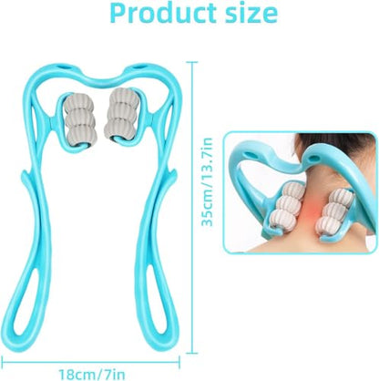 UNIONN 6-Wheel Handheld Neck Massager Roller | Deep Tissue Muscle Stick, For Neck, Back, Legs & Calves, Manual Body Tool, Pain Relief & Myofascial Release, Recovery