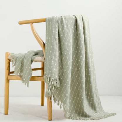 BOURINA Faux Throw Blanket, Soft Sofa Bed Blanket, Sage Green 50x60 inch - color: Sage Green