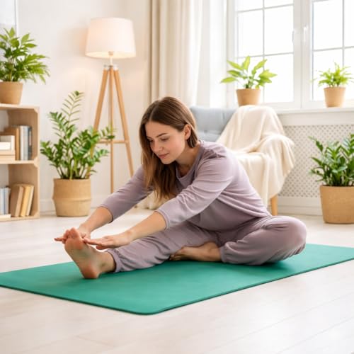WHITECLOUDZ Yoga kit, 7-Piece Yoga Mat Set for Home Workouts, Thick Yoga Mat, Yoga Blocks, Strap, Yoga Towels & Carrying Bag, Exercise Mat with Yoga Equipment for Women & Men, Enhance Yoga Practice - color: Green