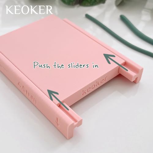 Keoker Clay Tube Hoop Roller Guide, Clay Rolling Strip Shape Maker, Polymer Clay Snake Maker, Polymer Clay Earring Tools - color: Pink
