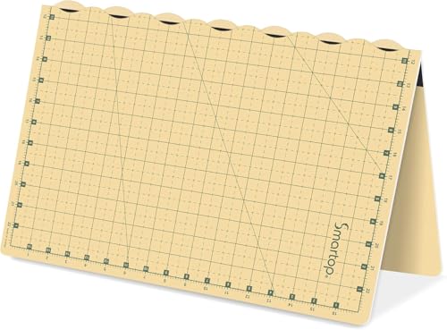 SMARTOP 24"x18" Self Healing 3 Layer Folding Cutting Mat, Non-Slip Non-Reflective, Great for Crafts, Quilting, Sewing, Scrapbooking Molandi Yellow (Molandi Yellow)