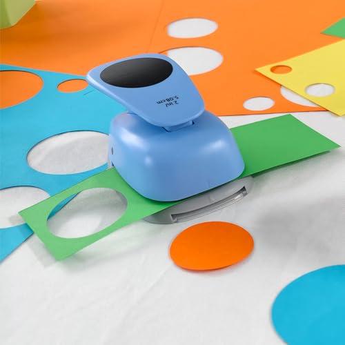 Circle Punch, Paper Punch,2.5 inch Circle Hole Punch Cutters for for Paper Crafts, Cardstock, Gift Wrapping, Scrapbook Tools Cards, Arts Fun Projects, Christmas, Birthday Gifts(Blue). - size: 2.5 Inch