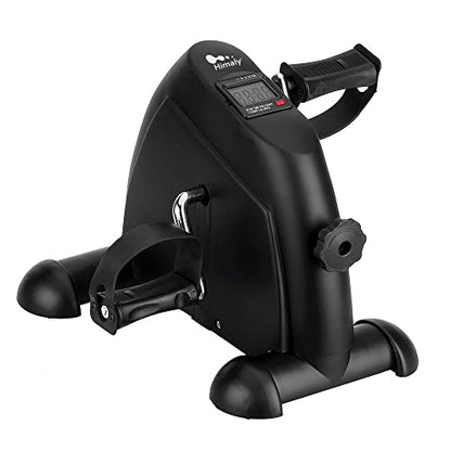 Mini Exercise Bike, himaly Under Desk Bike Pedal Exerciser Portable Foot Cycle Arm & Leg Peddler Machine with LCD Screen Displays - color: Black