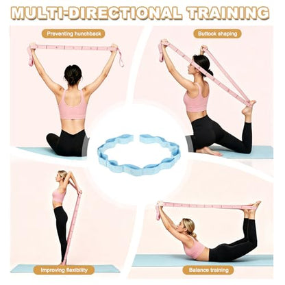 Fitness Resistance Bands, Section Number Stretch Resistance Band | Elastic Stretch Strap with Handles - color: Light Blue