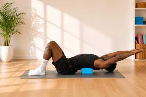 Yoga Blocks Set of 2, High Density EVA Foam Yoga Block, Non-Slip, Lightweight, for Yoga, Pilates, Stretching & Balance Training (Blue 9x6x4 inch)