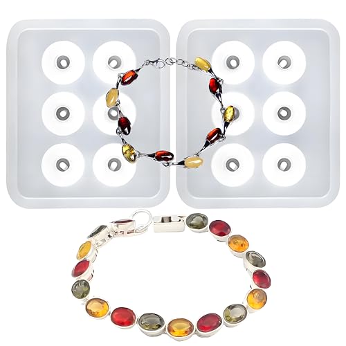 Resin Bead Silicone Molds for Jewelry, 6 Cavity Round Silicone Mold Casting Tray, 2.7 X 3.2 Inches for Resin Earrings Bracelet Jewelry Making, Epoxy Craft Decoration Supplies - color: Bead Silicone Molds ZH380